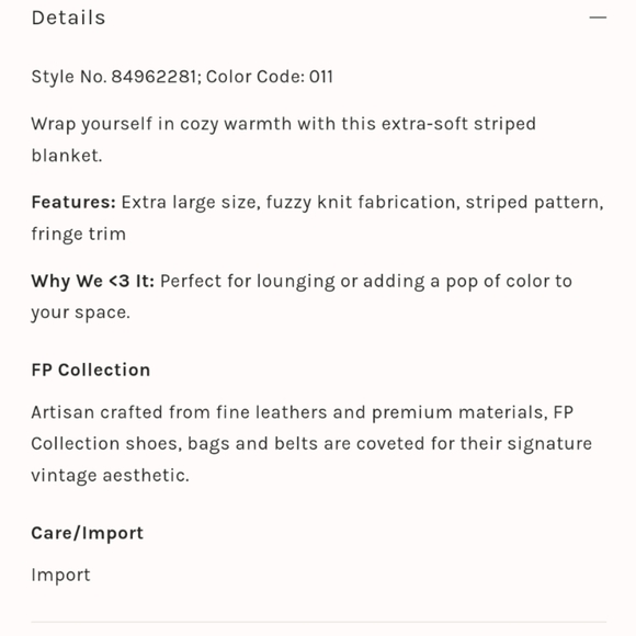 Free People Skye Stripe Fringe Throw Blanket - Picture 7 of 8